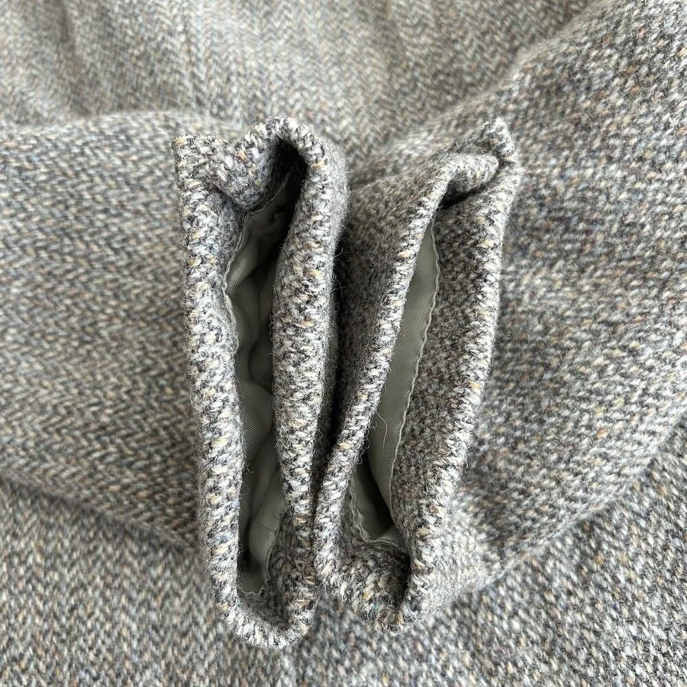 Vintage Harris Tweed Blazer 38-40R Hunting Horn Scottish Wool Leather Buttons